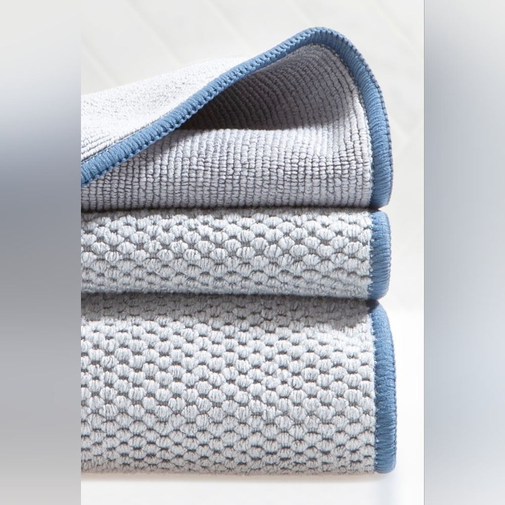 Norwex Diamond Textured Kitchen Towel & Cloth Set - Graphite/Denim